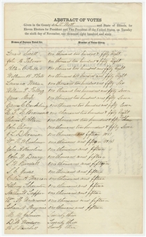 1860 Abraham Lincoln Election Poll Sheets (University Archives LOA)